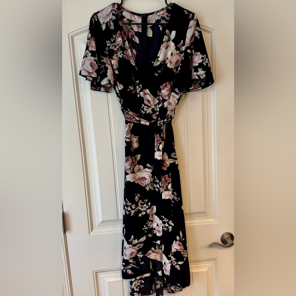 Floral Black Dress